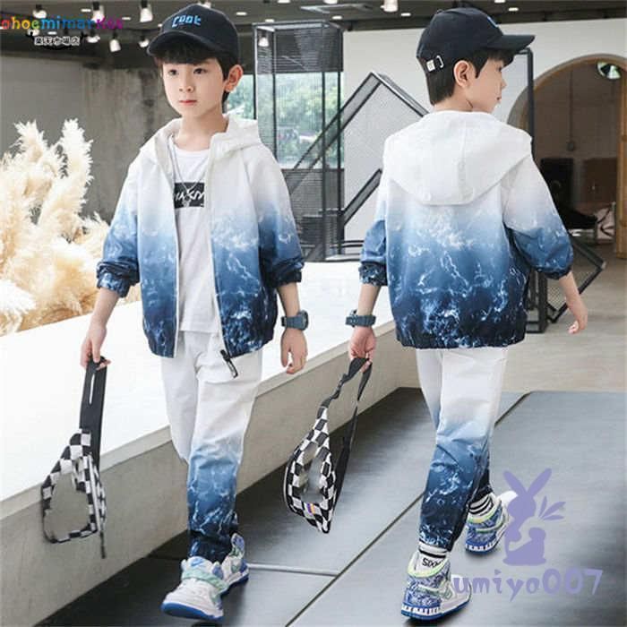 韓国子供服 ジュニア セットアップ 男の子 長袖 コート ジャケット パンツ スポーツウェア 通学 120