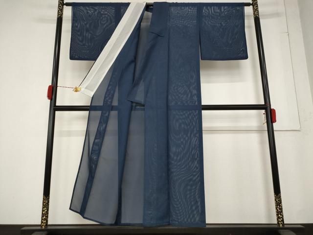 平和屋着物 夏物 色無地 絽 留紺色 洗える着物 AABB0489st