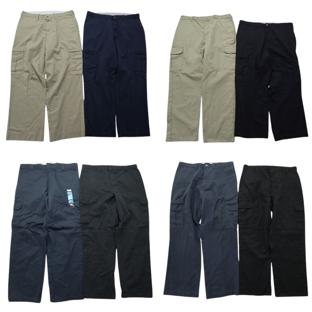 古着卸 まとめ売り ディッキーズ Dickies カーゴ パンツ 8枚セット メンズ 40 |38 ワークパンツ ノープリーツ 古着 NB9724