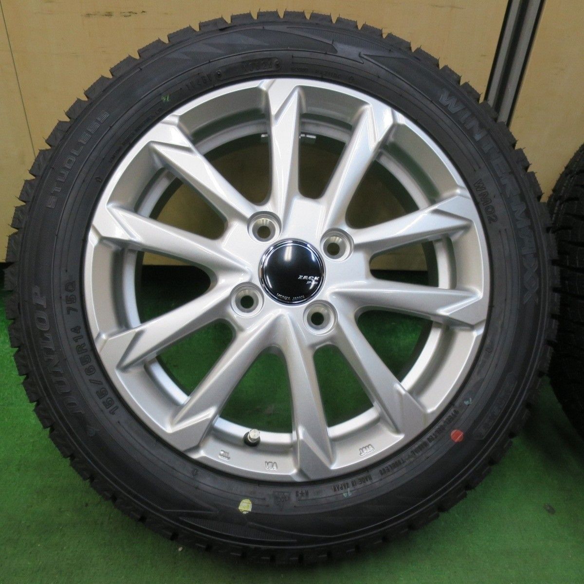 ♥ 24年 スタッドレス 155|65R14 ダンロップ ウインターマックス WM02 ZACK JP-325 MONZA ザック 14インチ PCD100|4H 4122704イス