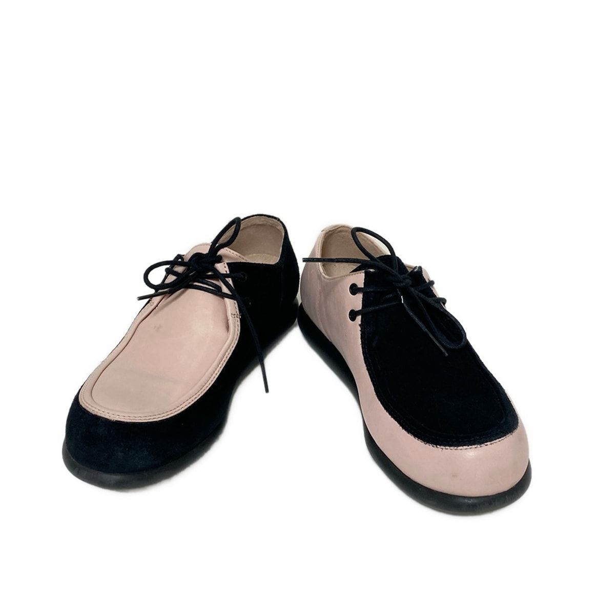 CAMPER カンペール シューズ 37 レディース - 黒×ライトピンク インソール取外し可 レザー