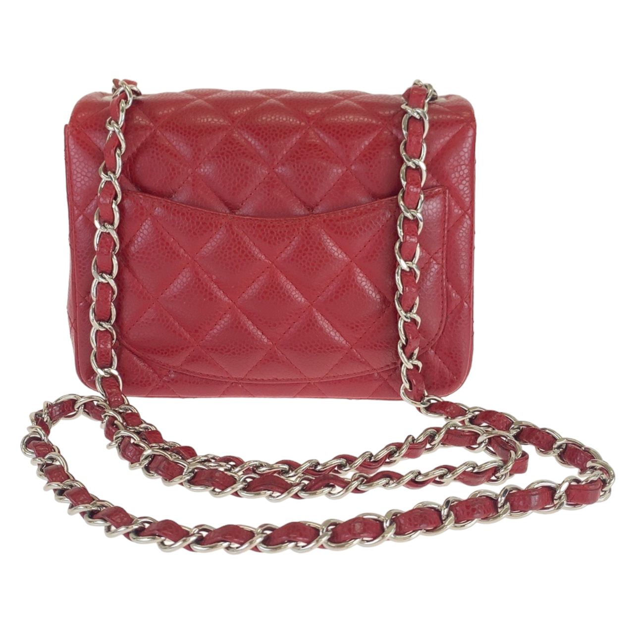 美品 CHANEL シャネル ミニマトラッセ ココマーク ターンロック レッド 