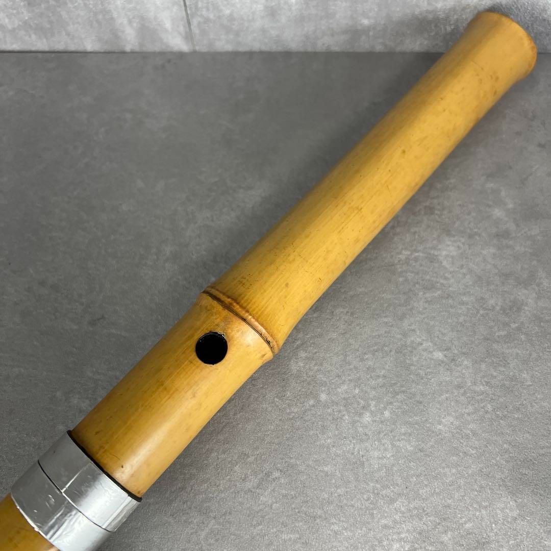 人気 尺八 真竹 琴古流 バチ型 銘あり 竹治 1印 2尺2寸 5孔 和楽器 漆