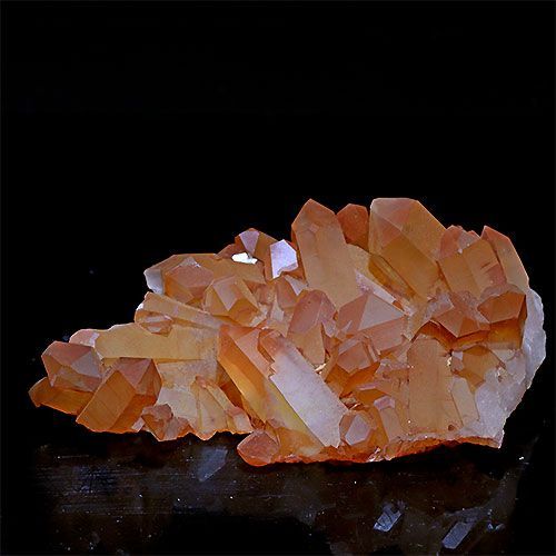 〔D133-4〕コリント産 タンジェリンクォーツ クラスター マンダリンクォーツ Tanjerine Quartz 蜜柑水晶 メール便不可
