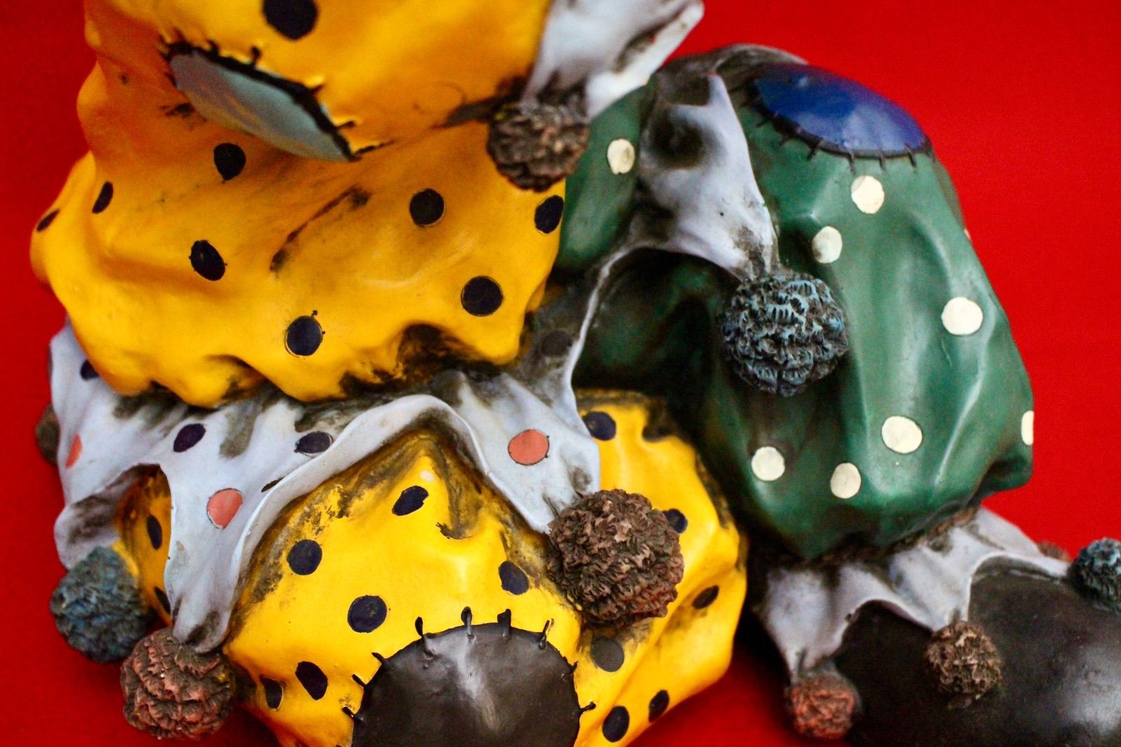 イタリア雑貨・ピエロコレクション【お茶目なピエロ　大サイズ　黄・緑ドット】 イタリア雑貨・ピエロコレクション【お茶目なピエロ 大サイズ 黄