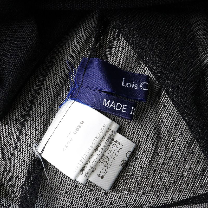 美品 ロイスクレヨン Lois CRAYON DOTチュールブラウス M/ブラック 黒 