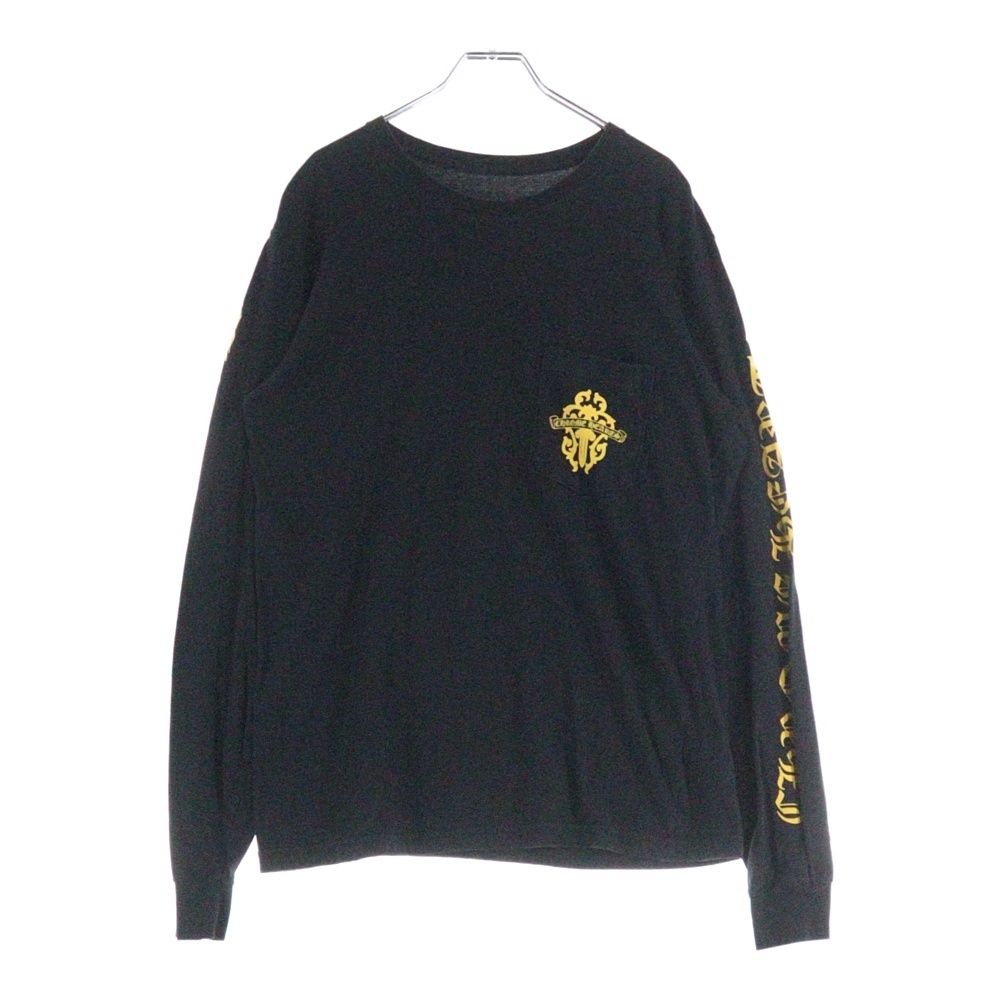 CHROME HEARTS クロムハーツ Dagger L|S Tee フロントヴァインダガープリント クルーネック 長袖Tシャツ ブラック
