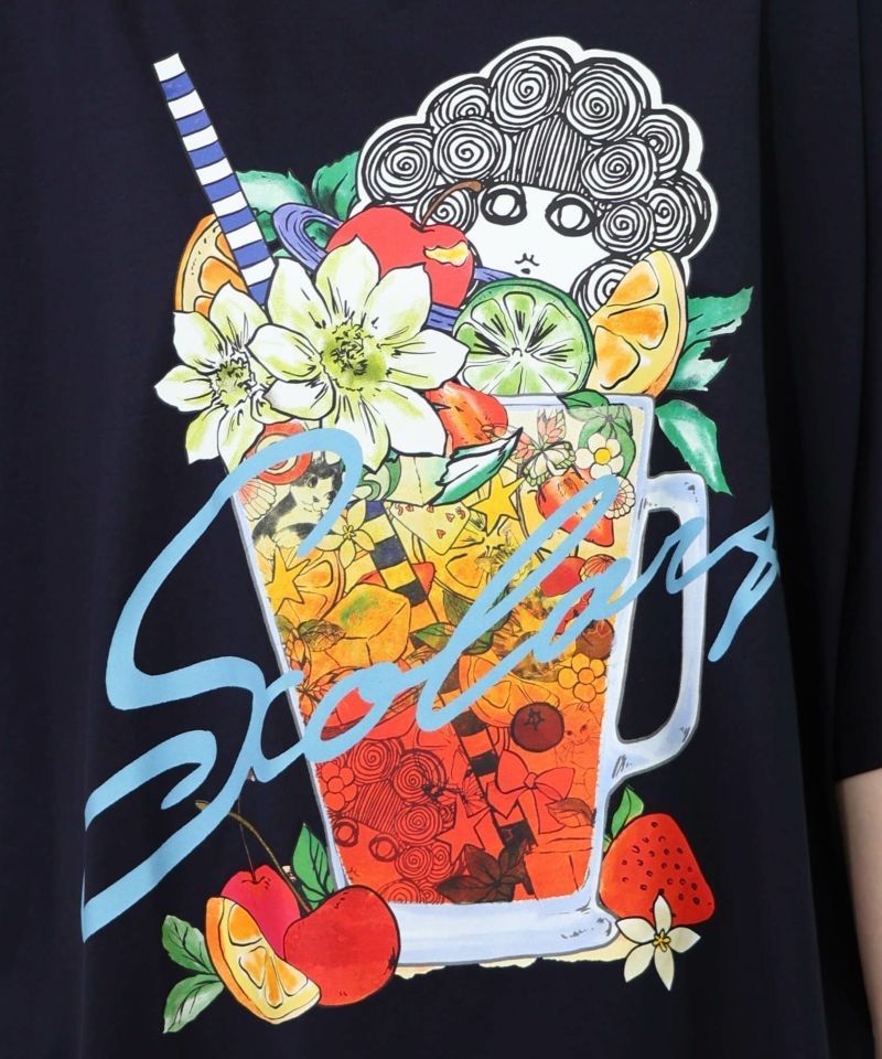 ScoLar（スカラー）スカラーサングリア柄 接触冷感プルオーバー