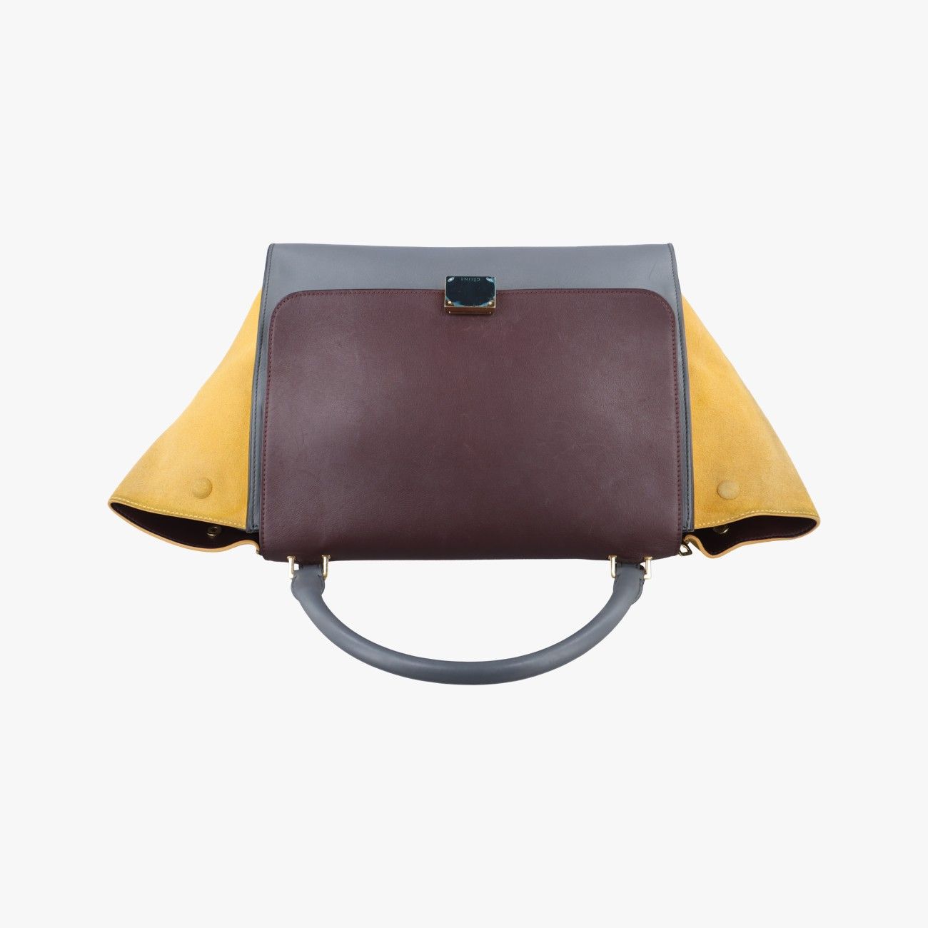 ミディアムグレー×ボルドー×イエロースエード×レザーF-SN-0152