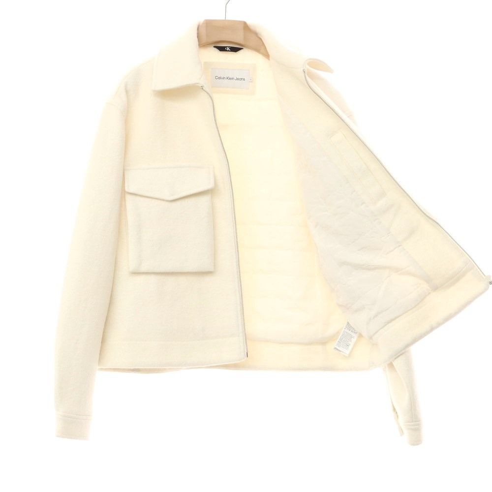 【中古】カルバンクラインジーンズ Calvin klein Jeans 2022年秋冬 ポリエステルウール 中綿ブルゾン アイボリー【サイズM】【メンズ】