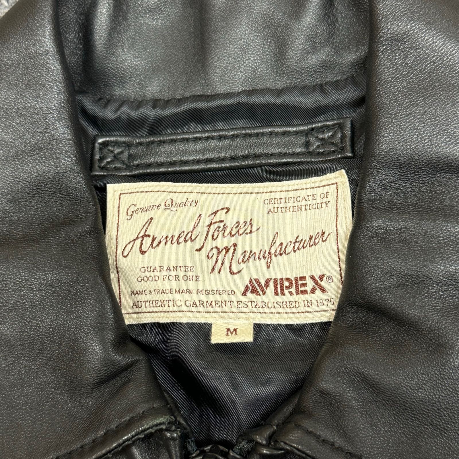 AVIREX SHEEP NAVAL JACKET PATCHESUS ラムレザーシングルライダース 