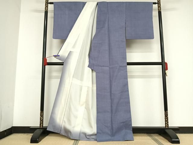 平和屋着物●本場結城紬　重要無形文化財　色無地　紅碧色　正絹　逸品　AAAV9124np 平和屋着物○本場結城紬 重要無形文化財 色無地 紅碧色 正絹 逸品