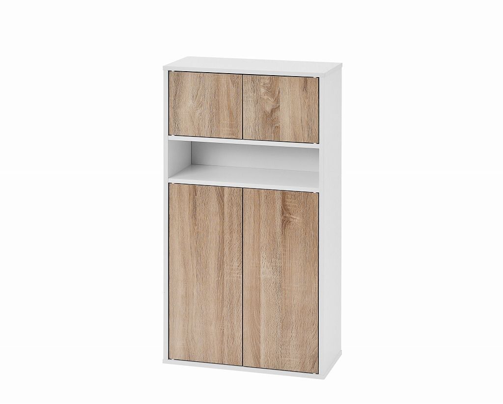 アイリスオーヤマ HIROBIROシリーズ ウッドリビングキャビネット 幅約54×奥行約26×高さ約112.4cm 食器棚 ラック 棚 11段階調整 ウォームホワイト ライトナチュラル WRC-540 IRIS OHYAMA MARWIL-DEMENAGEMENTS_CH