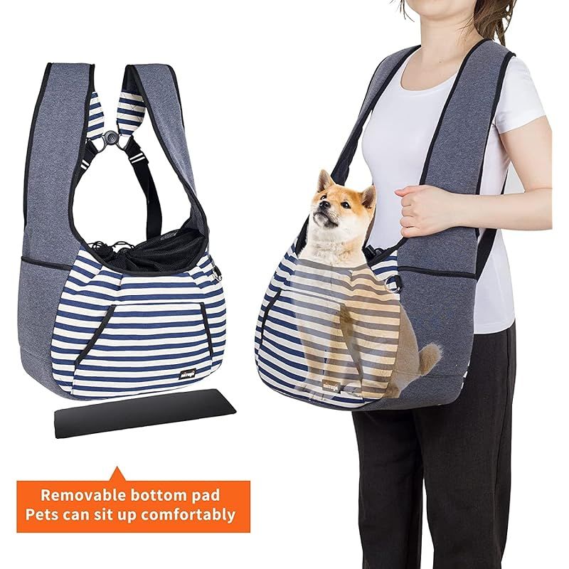 NATUYA 犬 抱っこ紐 スリング ペットバッグ ペットスリング 犬抱っこ紐 犬おんぶひも ドッグスリング キャリーバッグ 小型犬 ペット 猫 リュック型 キャリー 両手解放 (グレー) 1