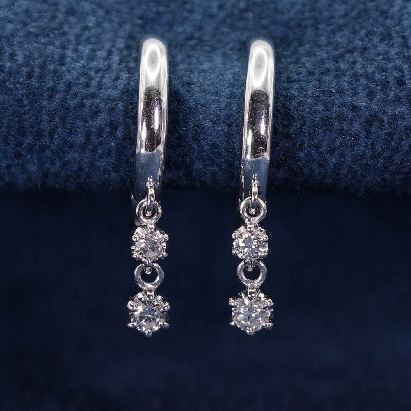 K18WG K14WG フープピアス ダイヤモンド0.16(0.08×2) 楽天市場】K18YG/WG【0.16ct】ダイヤモンド フープ ピアス送料