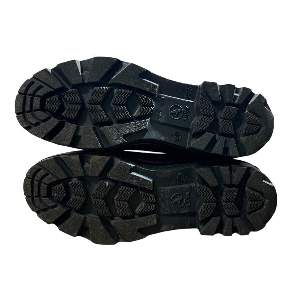  AIGLE エーグル レインブーツ ロングブーツ サイズ39 約24.5 cm ブラック レディース 古着 レインシューズ 長靴 レインシューズ