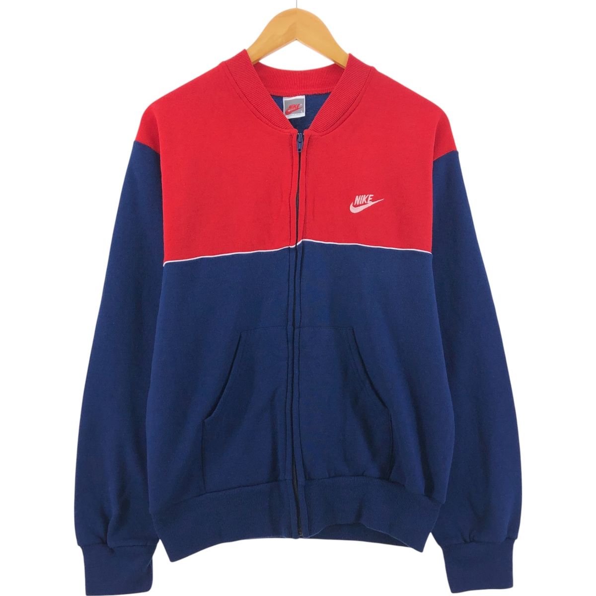 古着 90年代 ナイキ NIKE 銀タグ ツートン スウェットジャケット USA製 