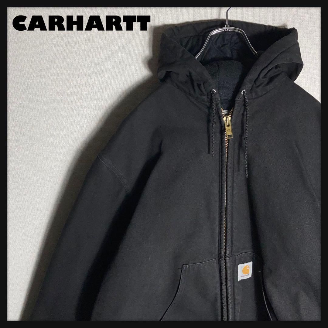 【サイズXL】Carhartt アクティブジャケット ブラック USA製 XLサイズ】Carhartt アクティブジャケット ダック地 黒