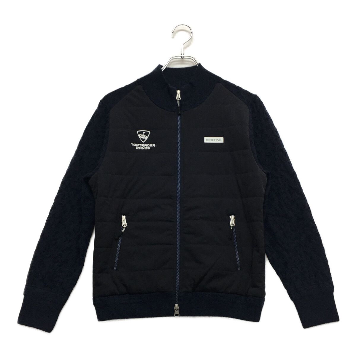 BRIEFING - coco 中古 ブリーフィング BRIEFING レディース ブルゾン M 紺 ネイビー 長袖ニットアウター 中綿 ヒョウ柄 中古 レディース ブリーフィング BRIEFING ブルゾン M 紺
