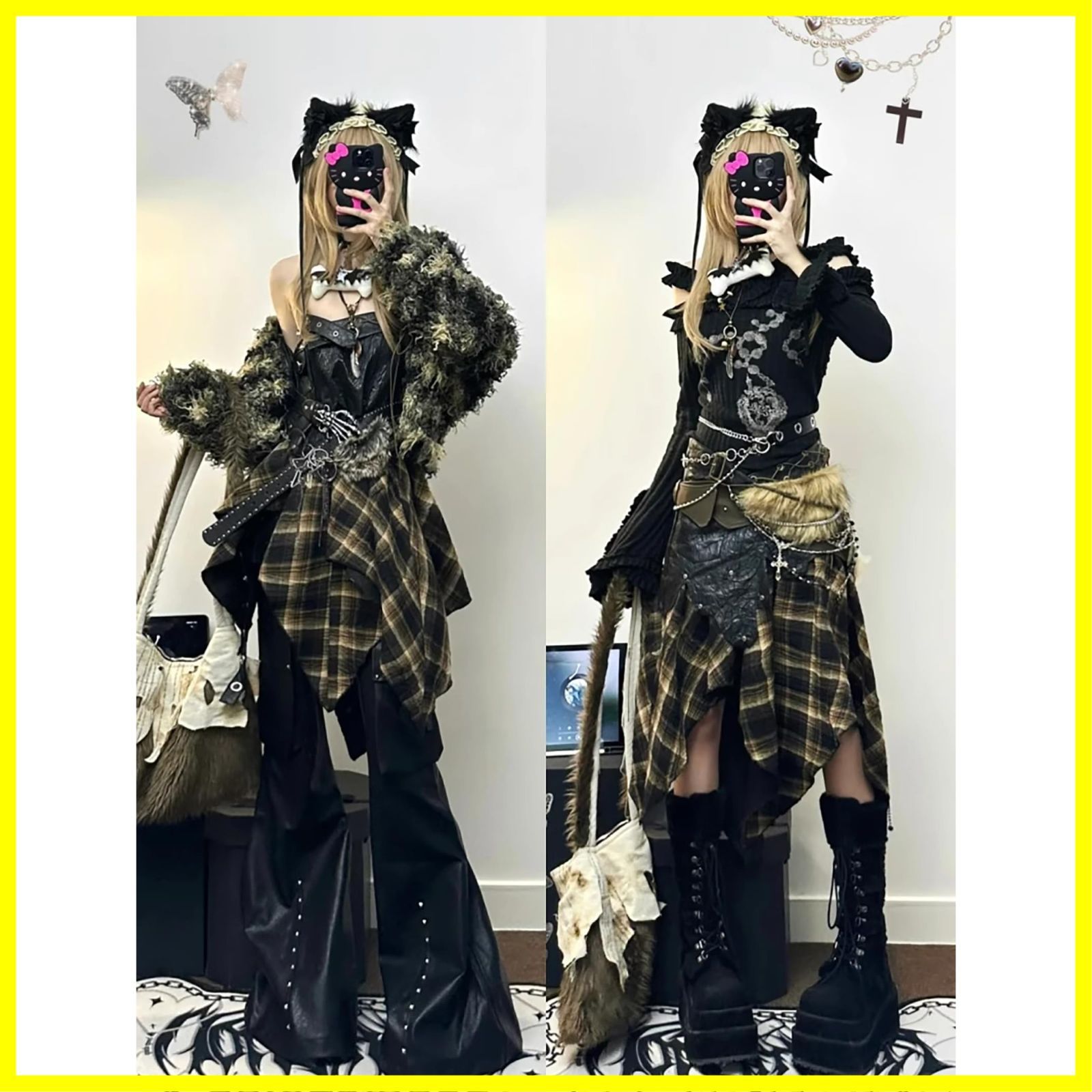 y2k 姫系 姫ギャル ゴスロリ パンク サブカル レース チェック スカート 534597-05_1000x.jpg?v=1715674846