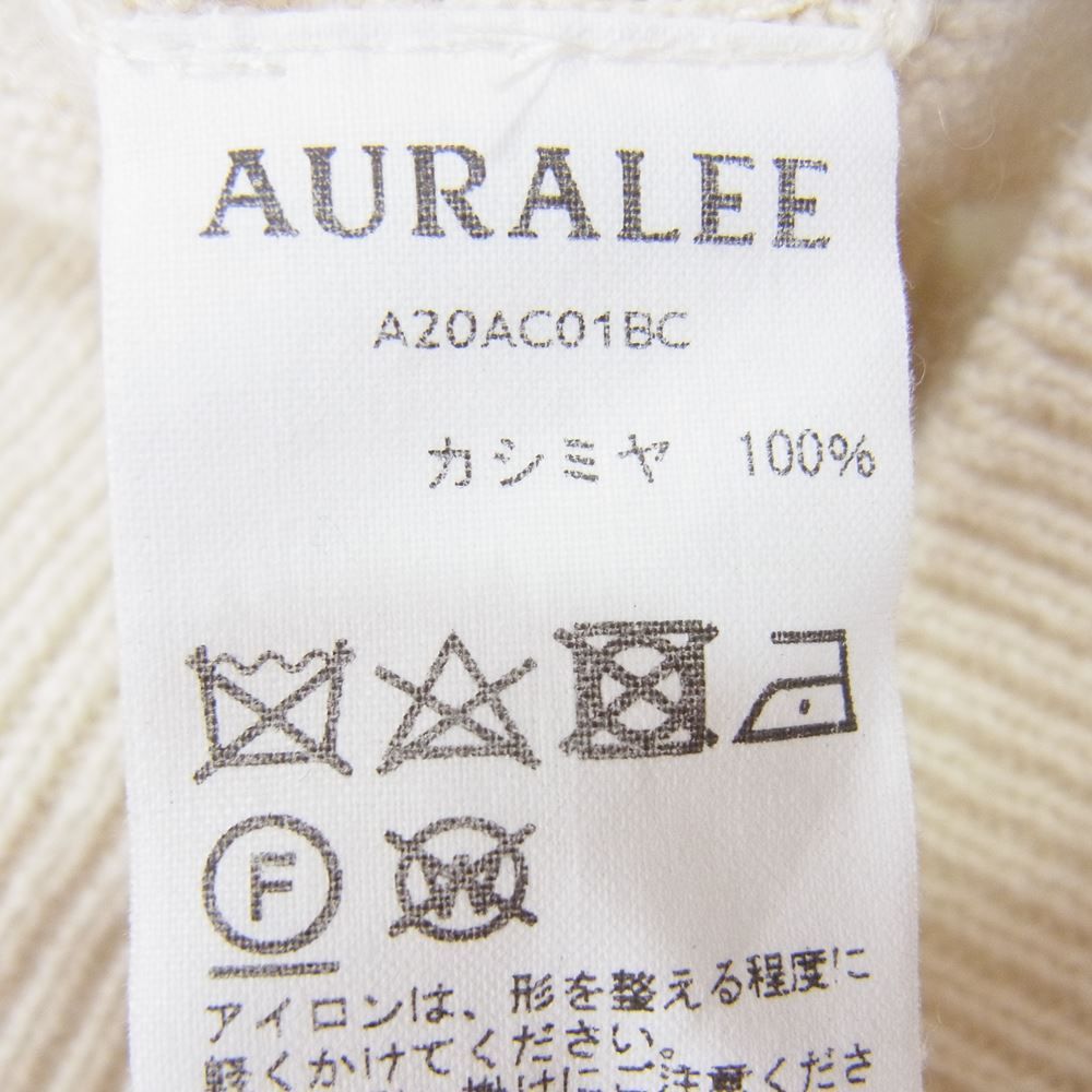 AURALEE オーラリー 20AW A20AC01BC BABY CASHMERE KNIT CARDIGAN ベビー カシミヤ ニット  カーディガン オフホワイト系 3【中古】 - メルカリ