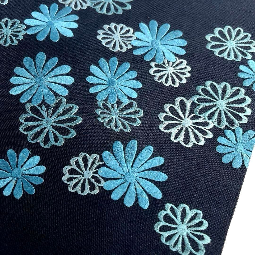 開き名古屋帯 藍染 刺繍 菊花 菊花尽くし 着物 064a p - メルカリ