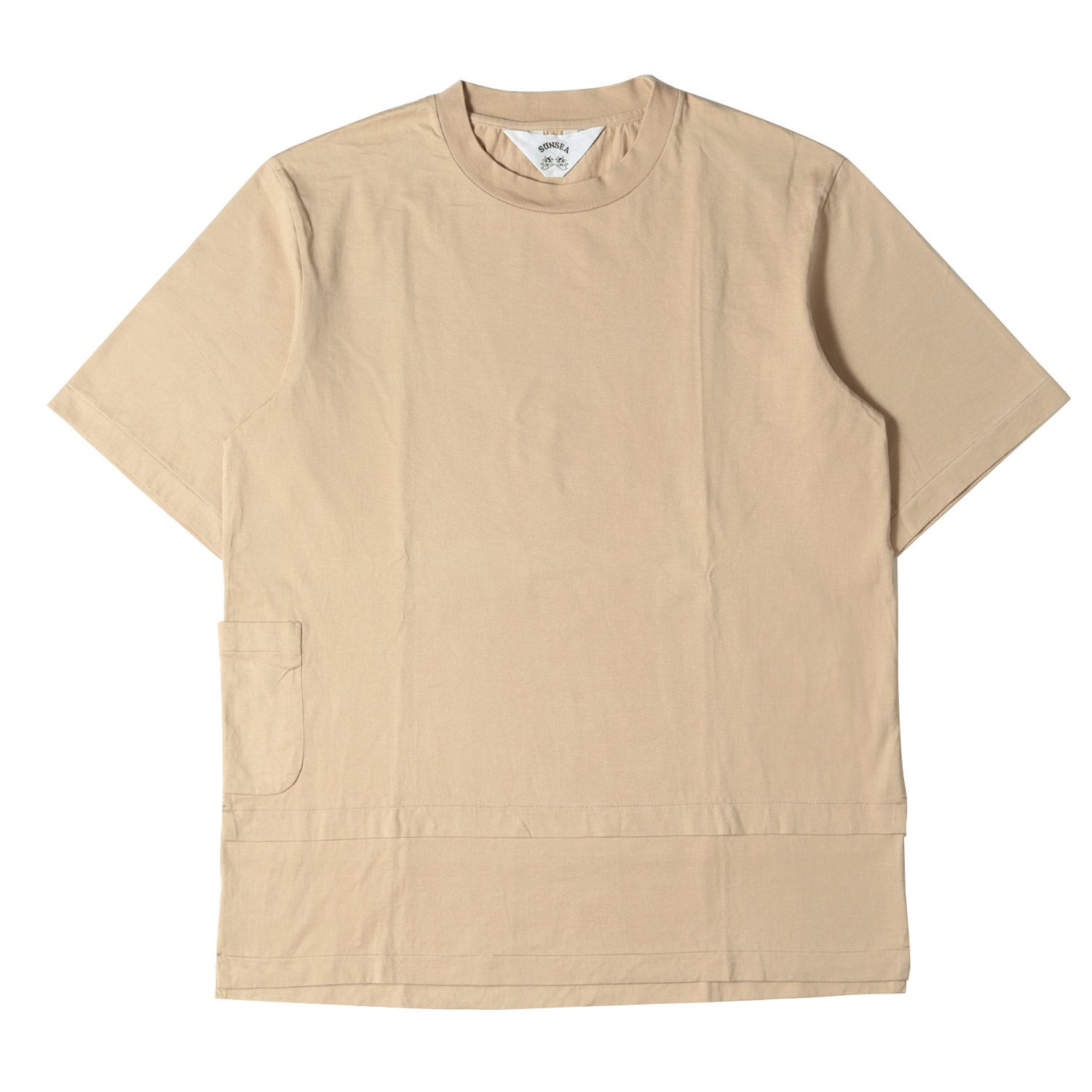 美品 SUNSEA サンシー Tシャツ ポケット付き レイヤード クルーネックT ...