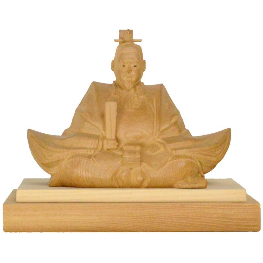 【天神様】井波彫刻『菅原道真公』 六寸・欅（けやき） 加茂 蕃山（かも ばんざん）※日展作家・審査員　※１品ごとに表情・木目が異なります。