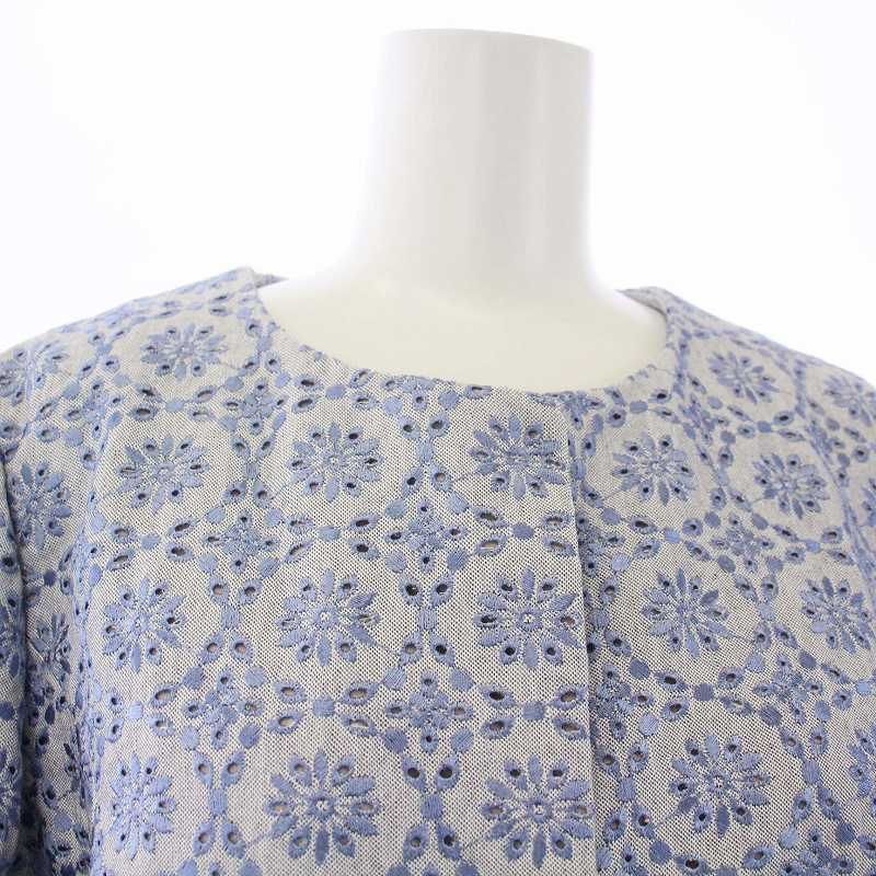 トッカ TOCCA ノーカラーコート アウター ロング カットワーク 2 M