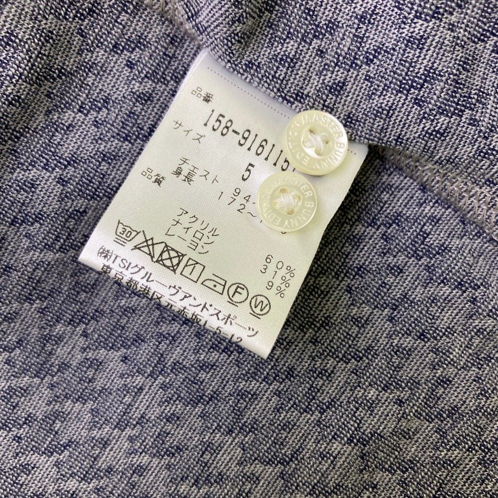 サイズ：5 MASTER BUNNY EDITION マスターバニーエディション  長袖ポロシャツ 千鳥柄 グレー系 [240101364677] ゴルフウェア メンズ ストスト サイズ：5 MASTER BUNNY EDITION マスターバニーエディション