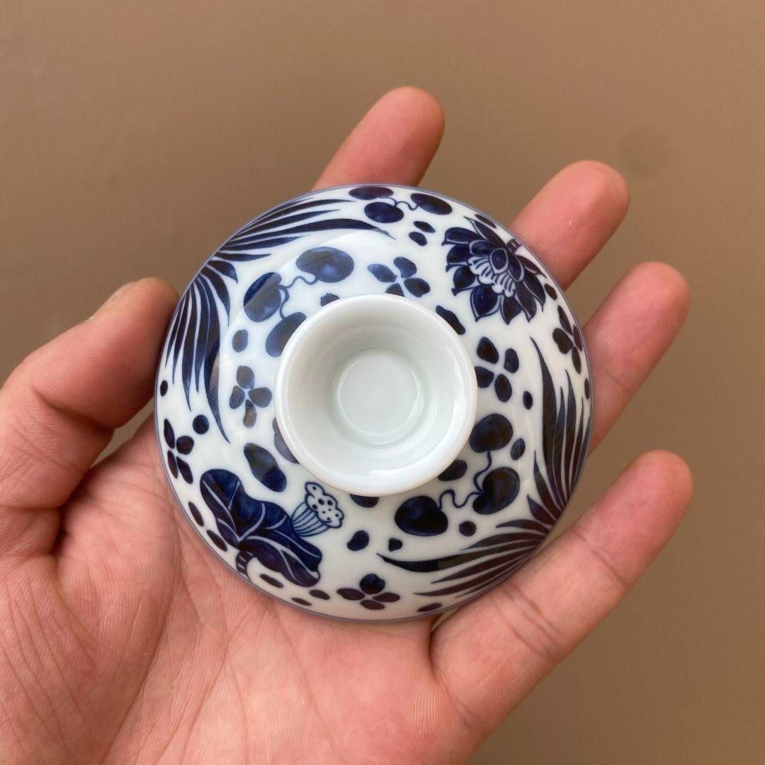 景徳鎮 元青花磁器魚藻紋懸停二才蓋碗 茶碗 煎茶器 - メルカリ