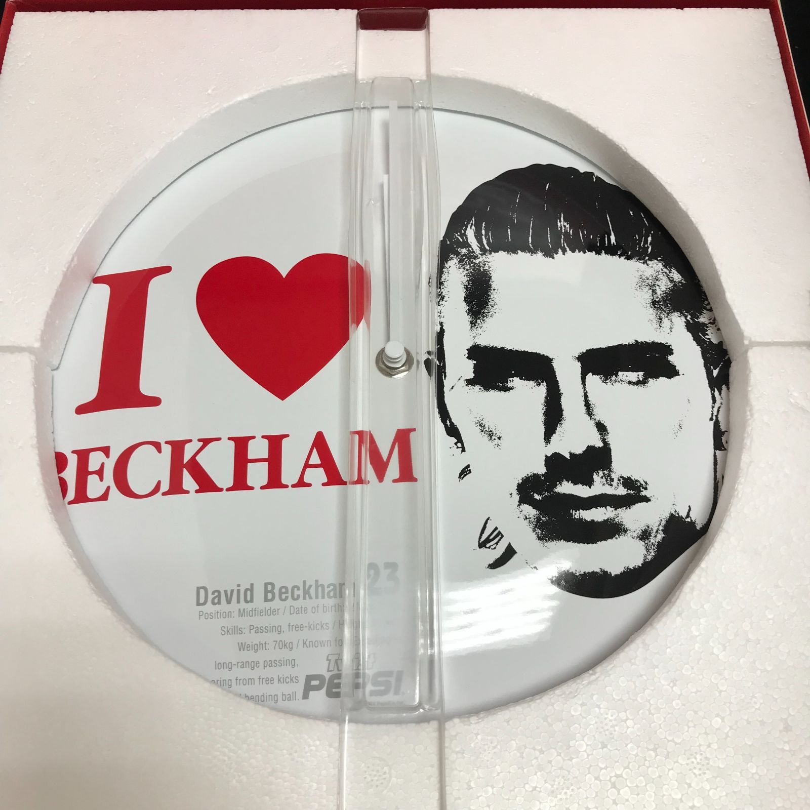 ペプシ　ビックバッジクロック　ベッカム 3140 ペプシ『GET!＆WIN!!スタープレイヤーズ缶バッジコレクション