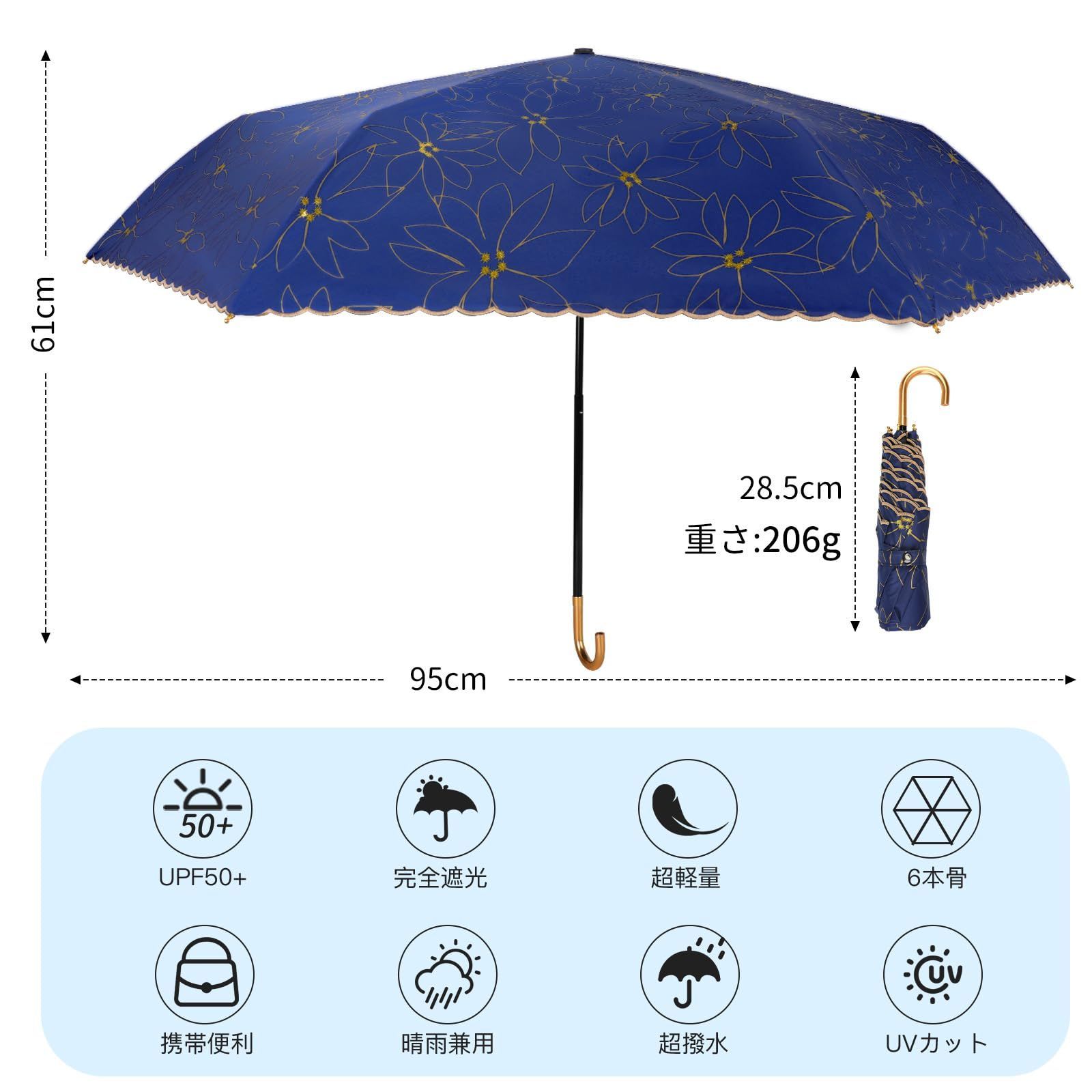 日傘 折りたたみ傘 レディース UVカット 遮熱 遮光 超軽量 紫外線遮断