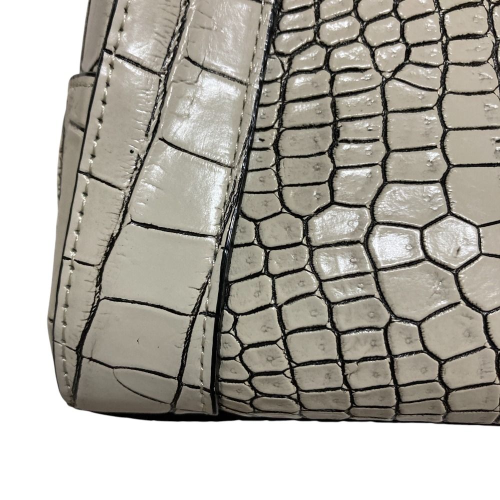 良品 CROIX ROYAL クロワロイヤル JRA クロコダイルレザー 目地染め  