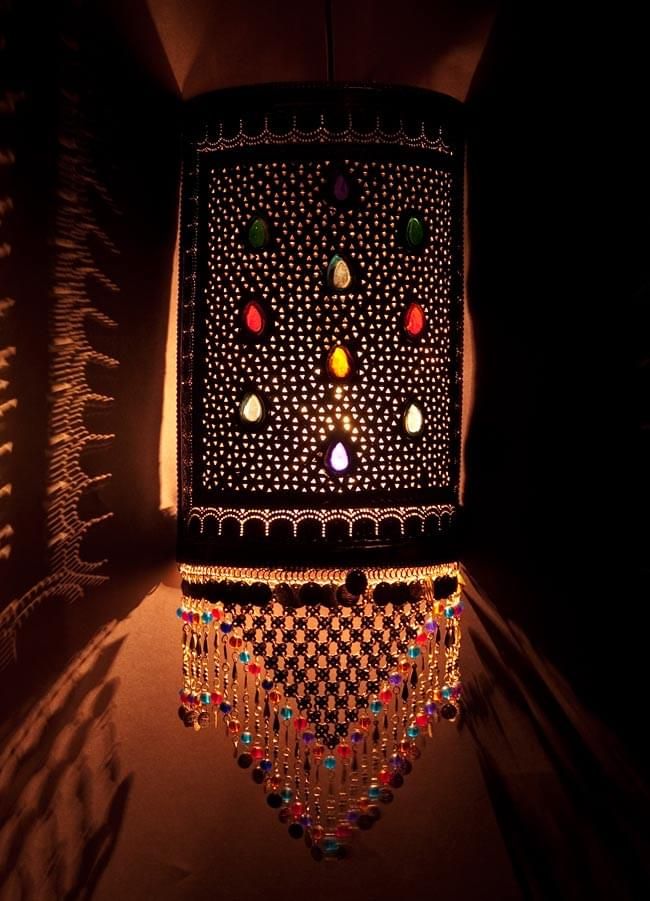 ステンドグラスランプ 行燈 6k200pnks 室内用 卓上照明 間接照明