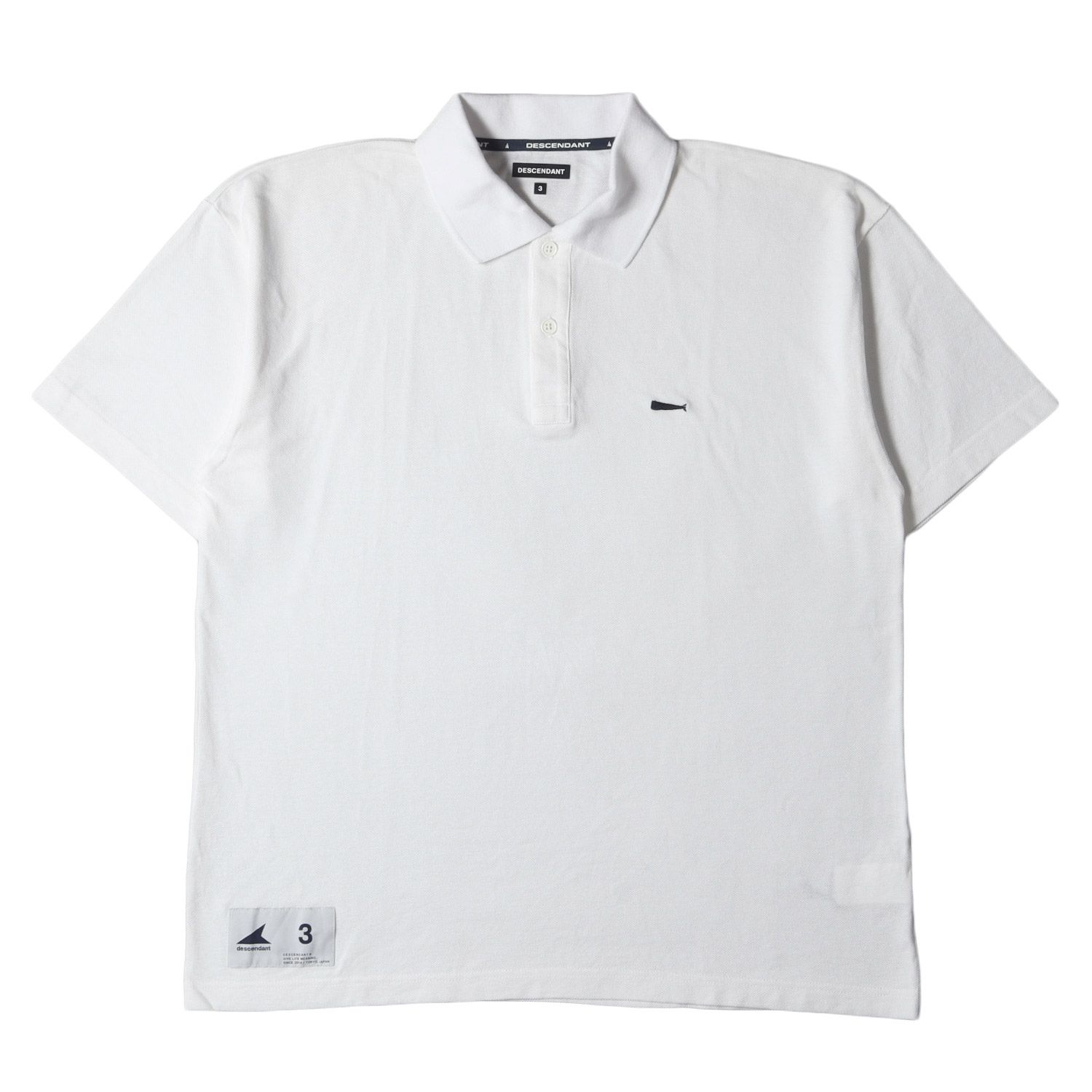 美品 DESCENDANT ディセンダント ポロシャツ サイズ:3 23SS ワンポイント刺繍 鹿の子 ポロシャツ CACHALOT POLO SS ホワイト 白 トップス 半袖【メンズ】【中古】 美品 DESCENDANT ディセンダント ポロシャツ サイズ:3 23SS ワン