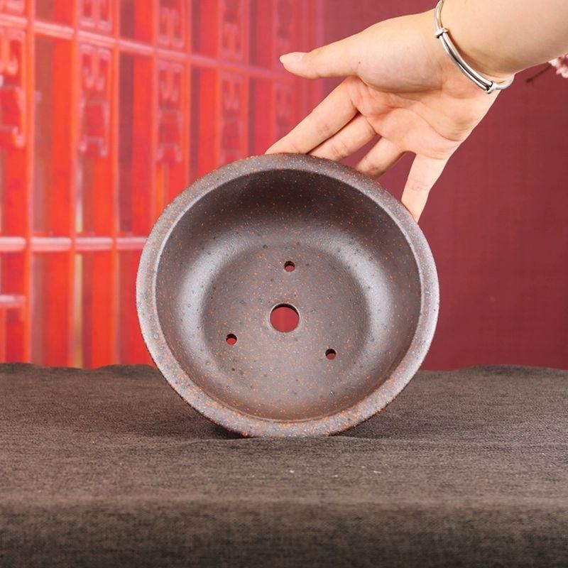 宜興紫砂鉢 多肉盆栽鉢 大盆栽 小盆栽 花足小さい金の鐘」