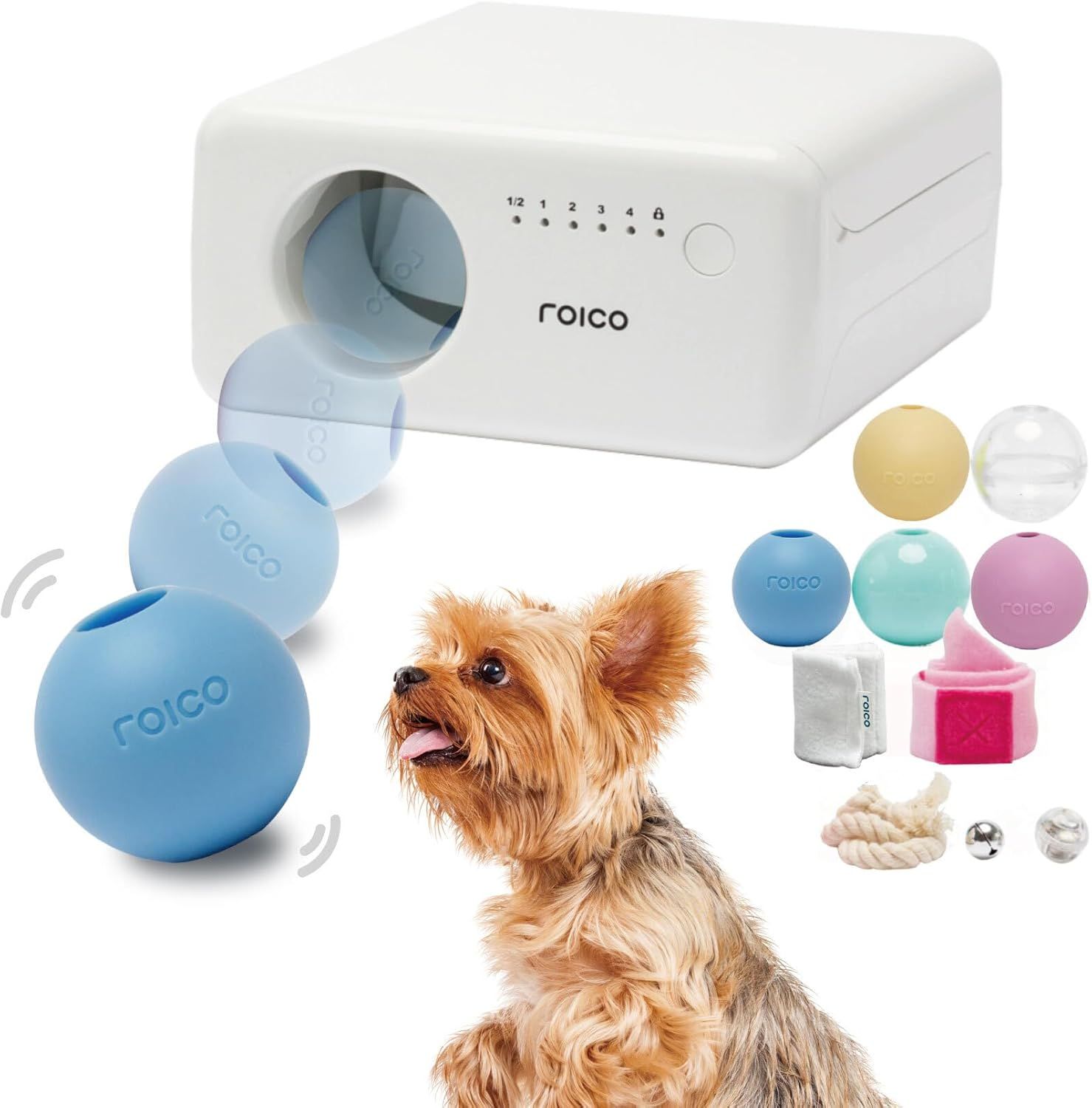 TREATOI トリートイ 自動ボール投げ 犬猫用おもちや ペットボール 自動ボールディスペンサー 知育玩具 タイマー付き 自動電源OFF
