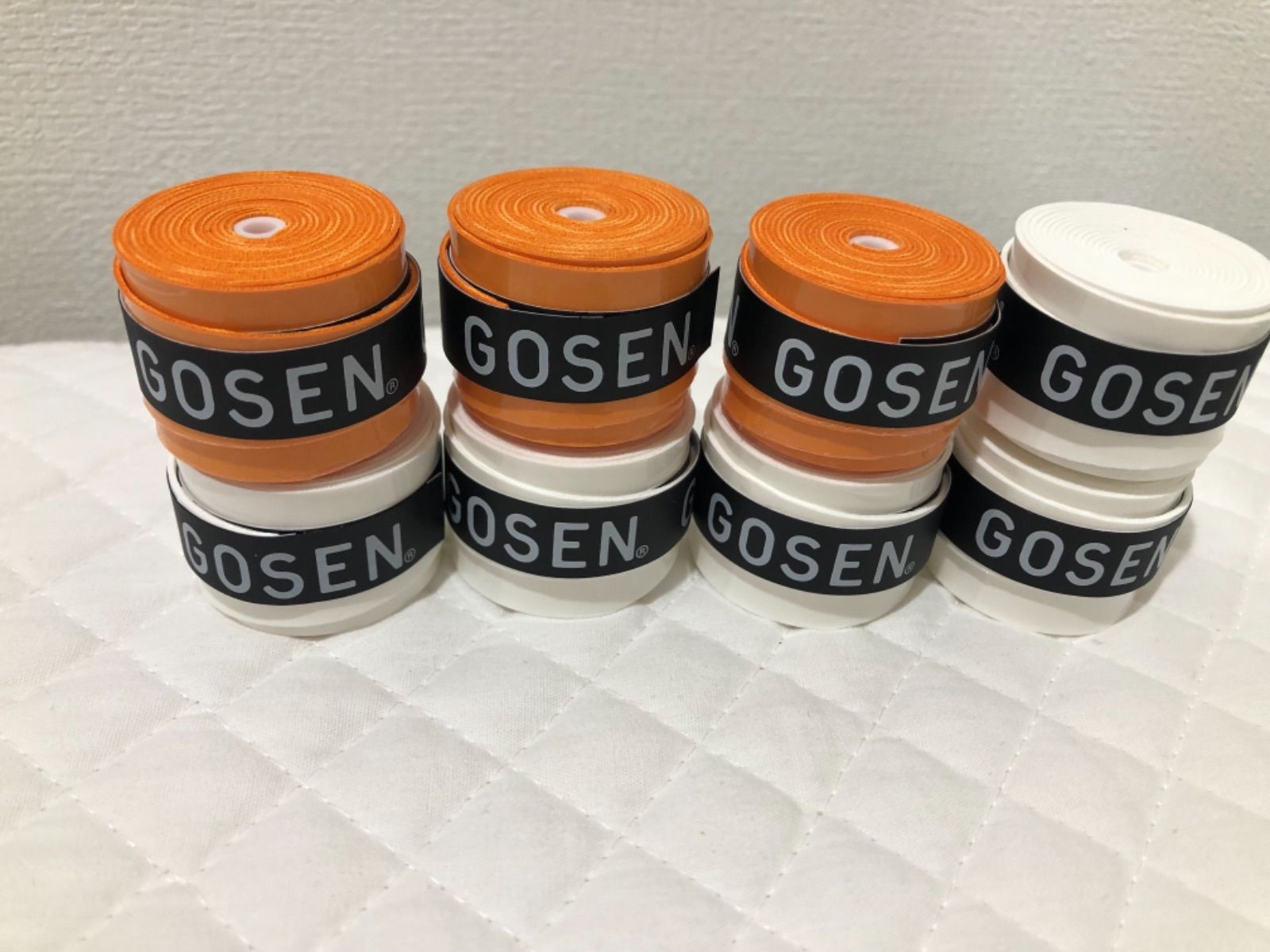 メルカリShops - 【ネコポス】GOSEN グリップテープ 8個 白 オレンジ ゴーセン マイバチ