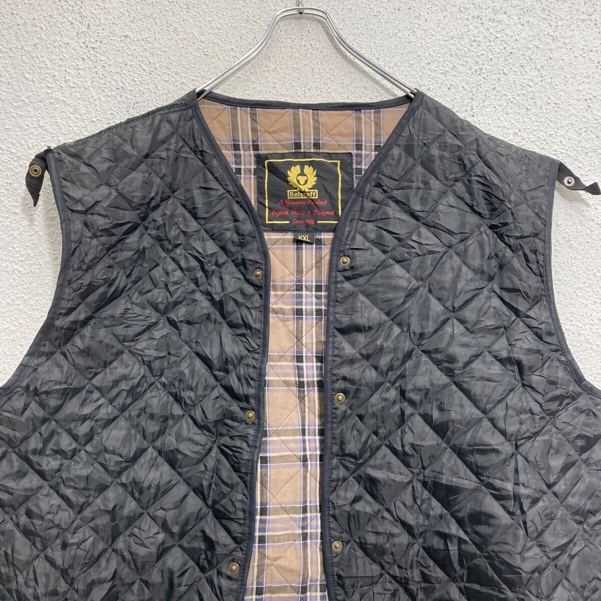 BELSTAFF キルティング ベスト 2XL ブラック 中綿 スナップボタン BELSTAFF キルティング ベスト 2XL ブラック 中綿 スナップボタン