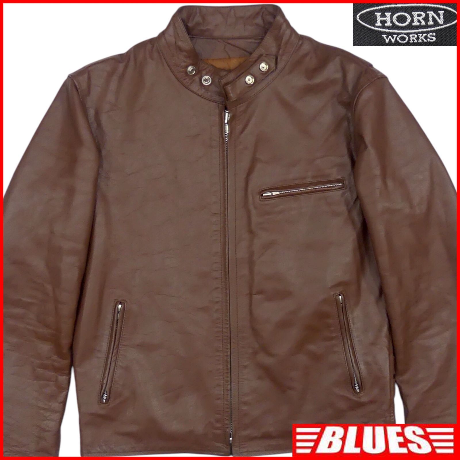 HORN WORKS ホーンワークス ライダースジャケット XL 本革 シングル 