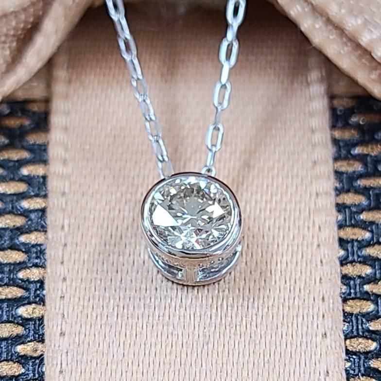 キラキラ☆ 雪の結晶 0.3ct ダイヤモンド K18 wg ペンダント 鑑別