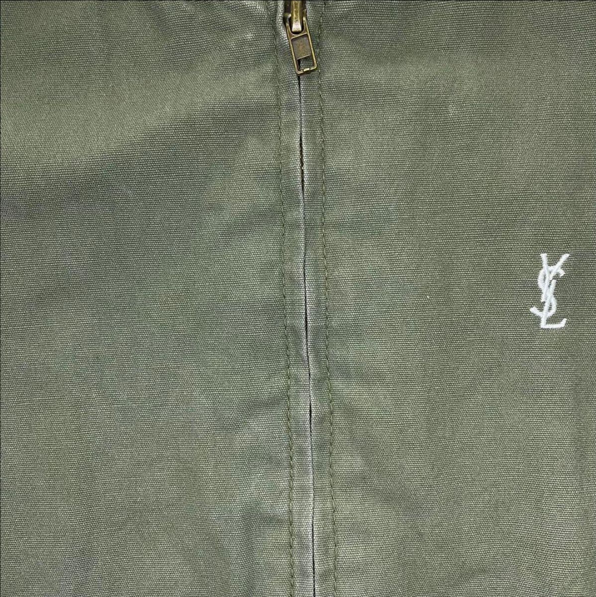 【美品】イブサンローラン　ジャンパー・ブルゾン・シャンブレー・カサンドラ刺繍ロゴ 1990s-ysl-xl2xl-204628_1600x.