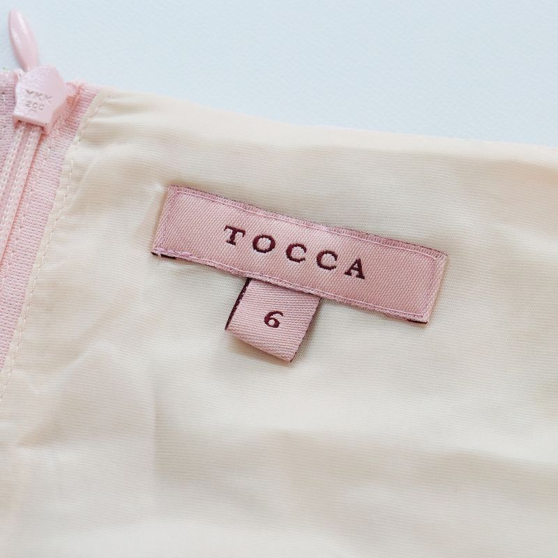 トッカ TOCCA 2020FW 洗える VIVE LA VIE ドレス 6/ピンク フラワー刺繍 ノースリーブワンピース  定価6.4万【2400013496575】