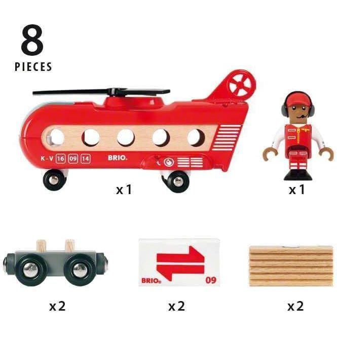 BRIO(ブリオ) ブリオワールド カーゴヘリコプター 全8ピース