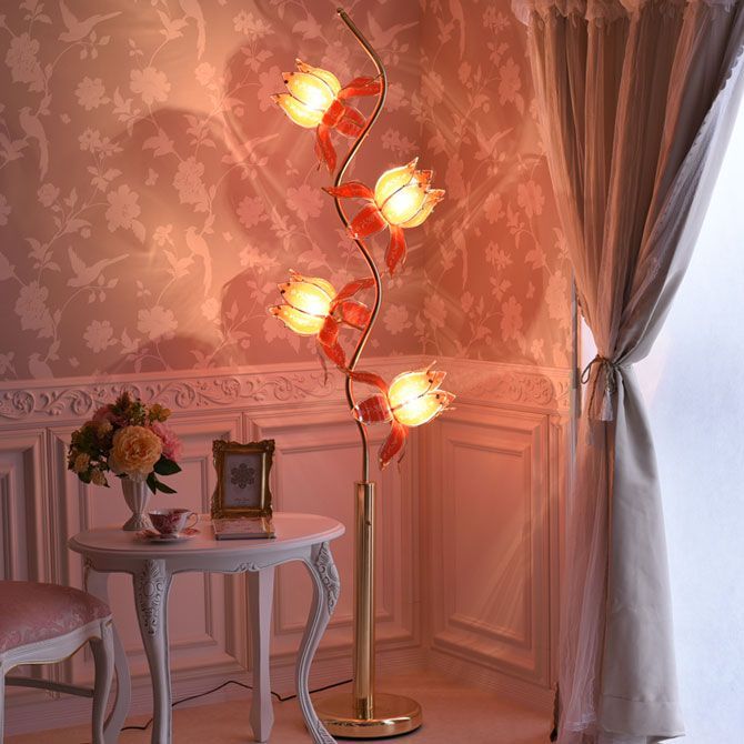 【新品】 ロータス フロアランプ スタンドランプ ゴールド ピンク 蓮 金 新品】 ロータス フロアランプ スタンドランプ ゴールド ピンク