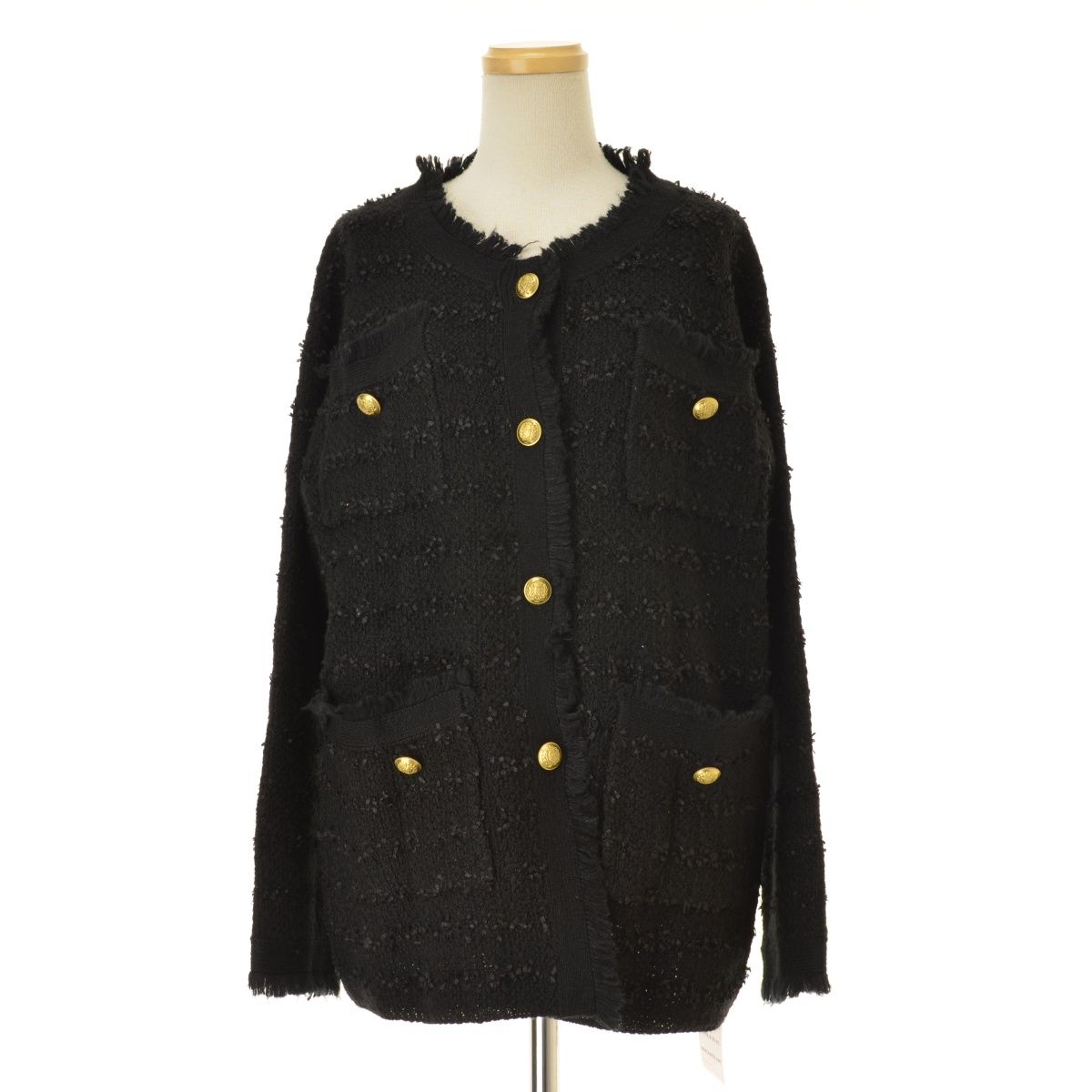 Kao　美品【ウィムガゼット】ツイードニットジャケット ツイードニットジャケット | Whim Gazette(ウィム ガゼット