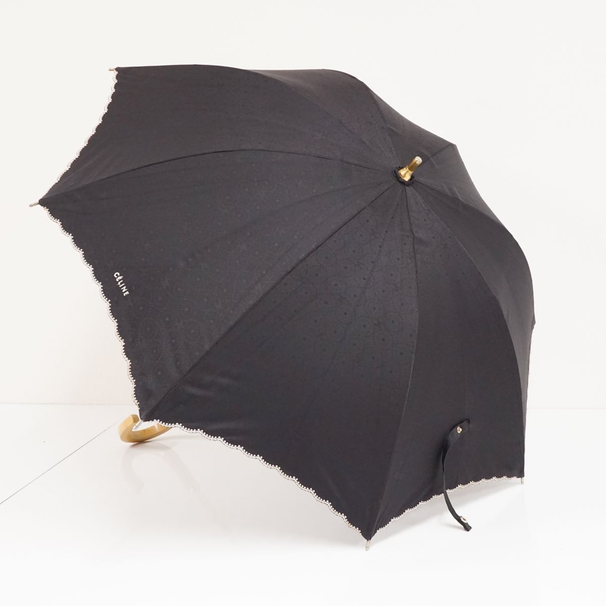 日傘 CELINE セリーヌ USED美品 マカダム 晴雨兼用 ブラック