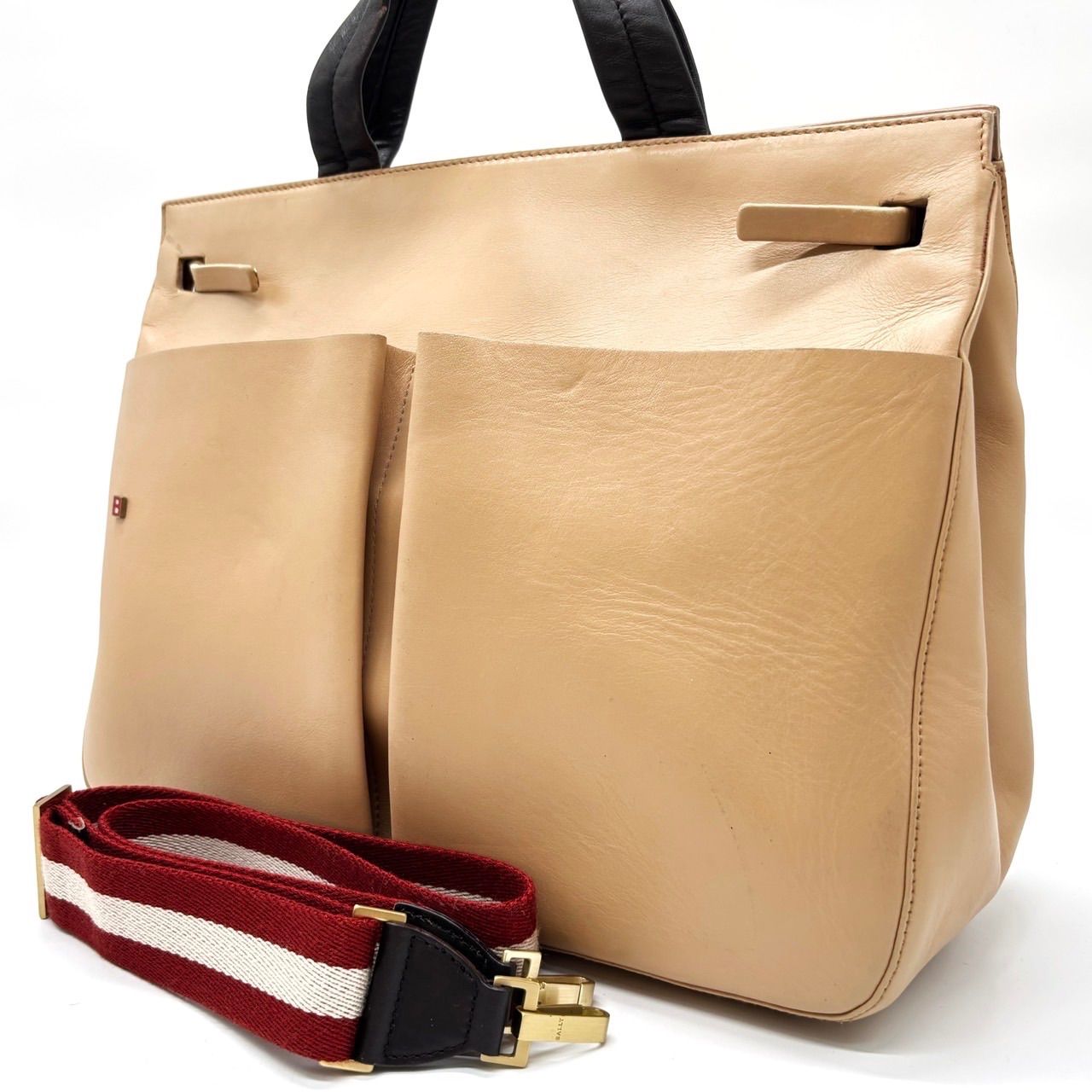 良品】 BALLY バリー 2way ショルダーバッグ トートバッグ トレスポ B 