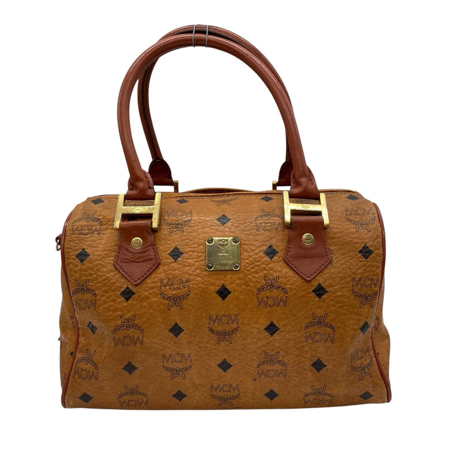 MCM エムシーエム ロゴグラム ボストンバッグ コニャック ブラウン キャメル エムシーエム Mode Creation Munich(MCM) バッグ 2WAY ボストン